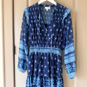 Allison Navy Blue Floral Mini Dress
